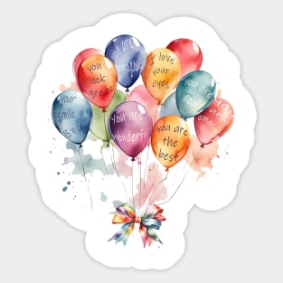 Balloons with compliments Sticker